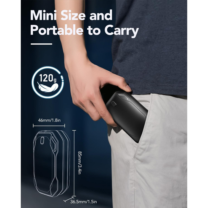 Електричні грілки для рук PHEJIE, 2 шт. з підзарядкою, 3 режими нагріву, портативні, для активного відпочинку, кемпінгу, гольфу, подарунок для жінок та чоловіків, чорний