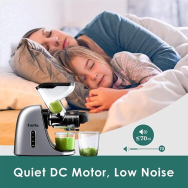 Фрета Slow Masticating Juicer - повільний шнековий соковичавник, BPA Free, синій (сріблястий)