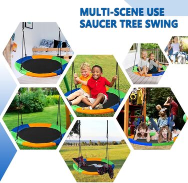 Шоукель Favuit Nestschaukel: регульована висота, Ø 110 см, для дітей та дорослих (до 227 кг)