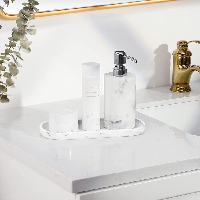Декоративний лоток для смоли Luxspire, зберігання для туалету, ванної кімнати, прикрас, свічок, мила - білий мармур S