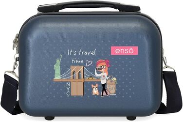 Візок для салону Enso Travel Time, синій, 38 x 55 x 20 см, жорсткий пластик, бічна комбінована застібка, 35 л, 2 кг, 4 колеса, ручна поклажа (туалетний мішок з ABS)