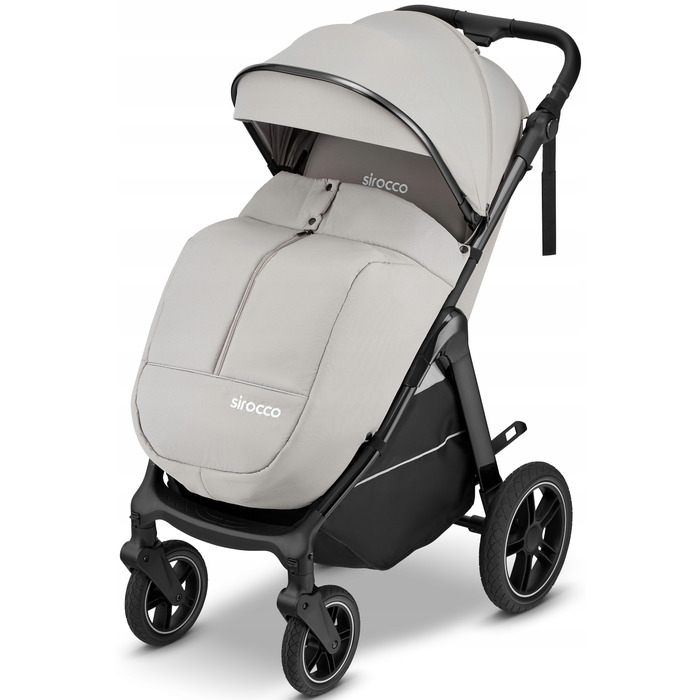 Дитячий прогулянковий візок Sirocco Maxelle: великі колеса 28 см, великий капюшон, амортизація