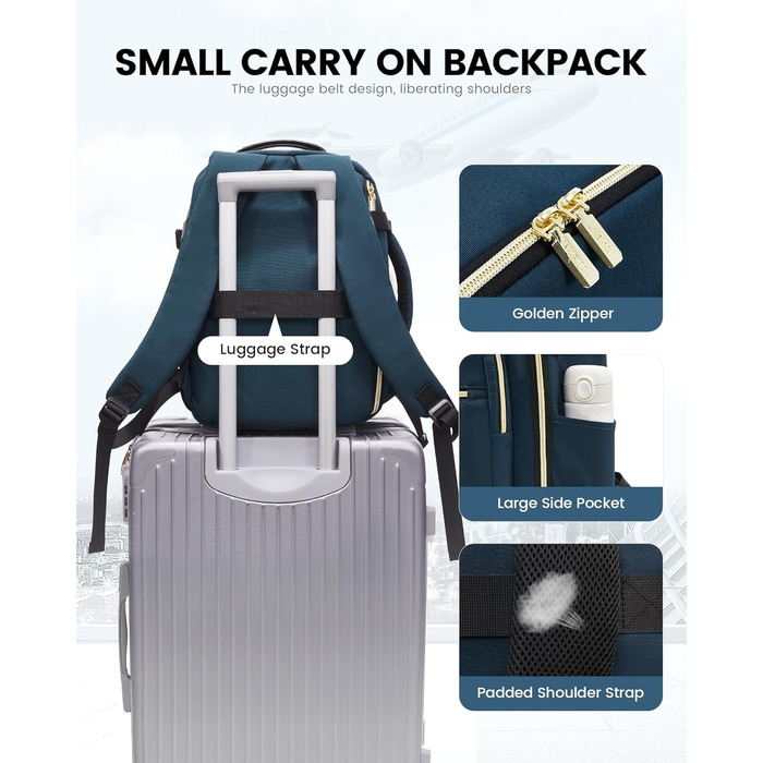 Рюкзак LOVEVOOK для ручної поклажі Ryanair, 40x20x25 см, для ноутбука 13,3