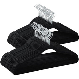 Вішалки для одягу Yaheetech 100 шт. - вішалки для костюмів, чорні, з поворотним гачком 360°