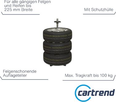 Стійка для дисків Cartrend з захисною оболонкою, для зберігання 4 автодисків, ширина до 225 мм