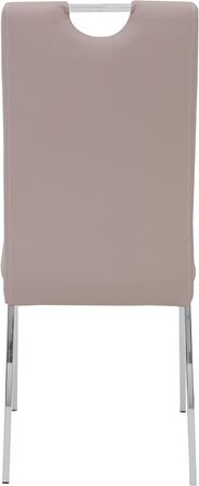 Набір з 4-х стільців для їдальні Hela Tische Andrea, штучна шкіра Cappuccino, хромоване металеве підстав'я, 100x43x64 см