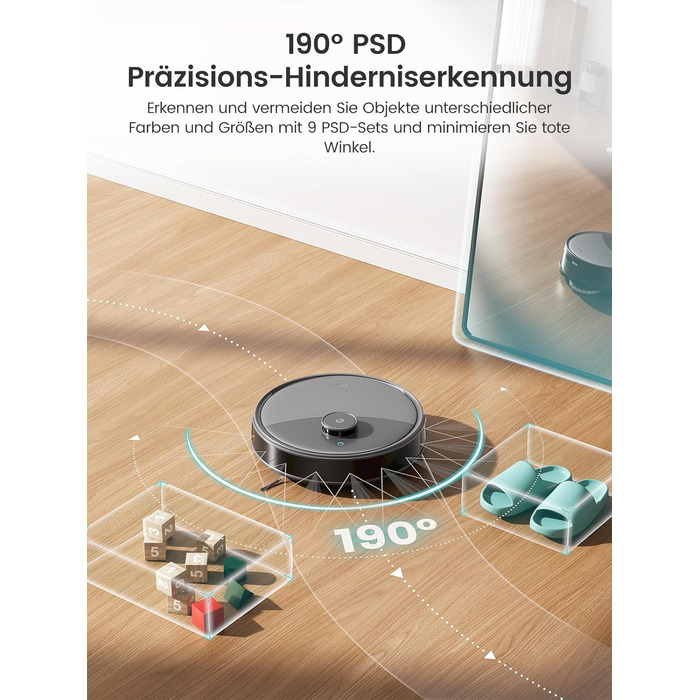 Робот-пилосос LEFANT M3 MAX: 6000Pa, вологе прибирання, лазерна навігація, антизаплутування, керування через додаток та Alexa, для тварин та килимів