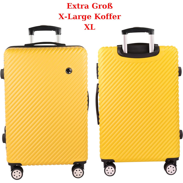 Набір візків для валізи з твердою оболонкою Blade 2 шт. візок валіза дорожній чемодан ручна поклажа 4 здвоєні колеса - поліпропіленова валіза з твердою оболонкою в комплекті (валіза для ручної поклажі M косметичка XS) - Рожеве золото (жовтий, валіза XL)