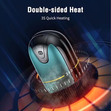 Електричні грілки для рук, набір 2 шт., перезаряджувані, портативні, 3 режими нагріву, ідеальний подарунок для спорту, гольфу, кемпінгу (блакитний)