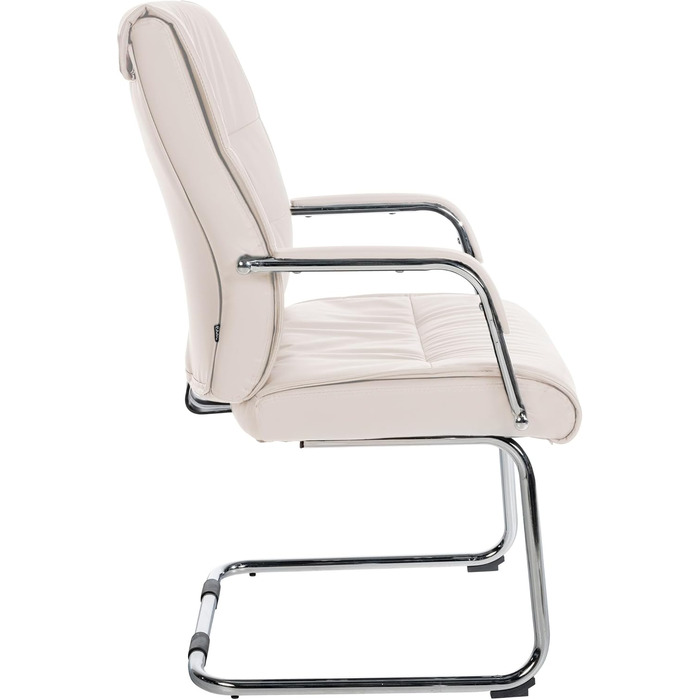 Стілець конференційний Sievert з м'якою оббивкою, екошкіра, кремовий колір - зручний стілець для переговорів та офісу