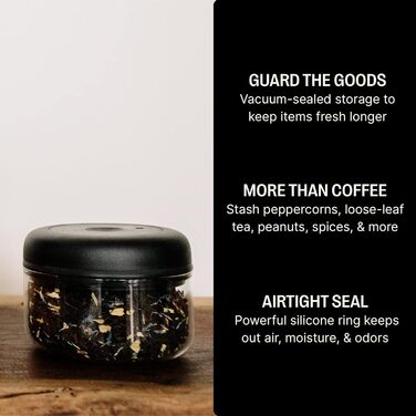 Контейнер для кави та продуктів з вакуумним насосом, герметична кришка, 1,2 л (0,4 л, скляний)