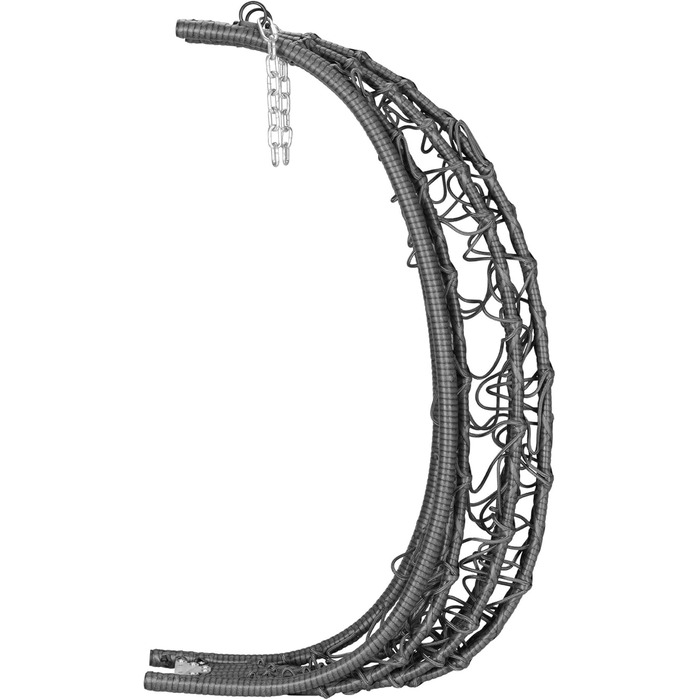 Підвісне крісло-гойдалка з каркасом Anthrazit (антрацит) для дому та саду. Комплект з подушкою та підстилкою. Ідеально для балкону, тераси, саду. Штучне волокно.