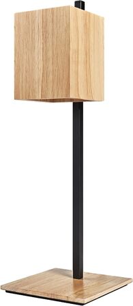 Настільна лампа LEDVANCE SMART WiFi DECOR Wood, 8 Вт, 650 лм, регульоване біле світло (від 3000K до 6500K), з можливістю регулювання яскравості, сертифікована FSC деревина, керування через додаток, сумісна з Domopolis, Google і Co, чорна настільна лампа