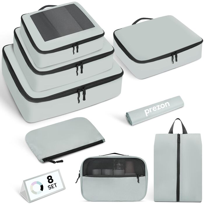 Набір органайзерів для валізи Packing Cubes, 10 шт, легкі дорожні сумки для одягу та аксесуарів (М'ятний)