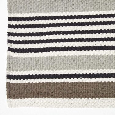 Смугастий килимок Homescapes з 100 бавовни, класичний смугастий килимок (120 x 180 см, сірий)