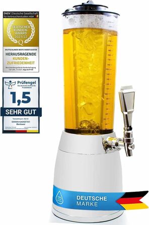 Пивна колона 4.0L з охолодженням 1.3L, хромована | Пивний диспенсер, барна колона