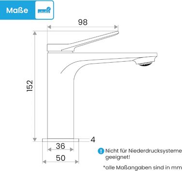Змішувач для умивальника Bächlein Aldeya чорний матовий, з монтажним комплектом, для накладних умивальників