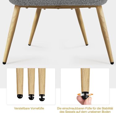 Крісло-мішок Yaheetech з поліестерним покриттям, крісло для телевізора, крісло з підлокітниками, м'яке крісло, крісло-релакс, крісло для відпочинку, біле (сіре, без пуфа)