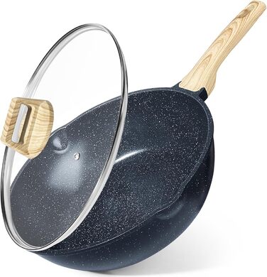 Сковорода з високим бортиком GiPP, 30 см, з кришкою, керамічне антипригарне покриття, 4.3 л, для всіх типів плит, білий (сірий), без PFOA/PFOS