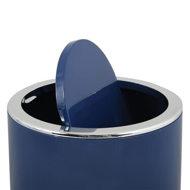 Серія MSV для ванної кімнати Aspen Design косметичне відро педальне відро для ванної з поворотною кришкою відро для сміття з поворотною кришкою 6 літрів (ØxH) приблизно 18,5 x 26 см (темно-синій)