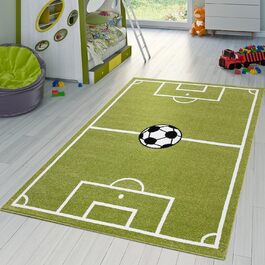 Дизайнерський дитячий килим T & T для гри в футбол Килимки для дитячої кімнати футбольне поле кремово-зеленого кольору, розмір 160x220 см