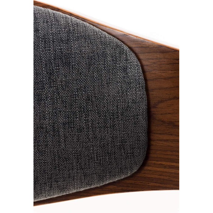 Обідній стілець CLP Kingston: ергономічний, з дерев'яним каркасом, 150 кг, горіх/темно-сірий