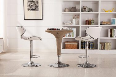 Барний стільць Roundhill Furniture Masaccio з м'яким сидінням з екошкіри, поворотний, з підйомним механізмом, сірий (набір 2 шт.)