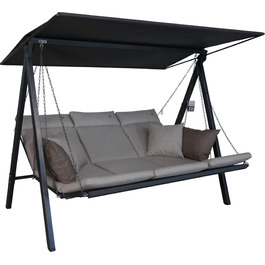 Гойдалка Анґерер Голлівуд Лаунж Смарт – зручна гойдалка для сидіння, відпочинку та сну, з функцією ліжка, легка збірка, Made in Germany, преміум-якість, бежева тканина