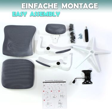 Офісне крісло Sesto Senso Ergo з ергономічною підтримкою попереку та відкидними підлокітниками, крісло для керівника, регульована підголовник (темно-сірий)