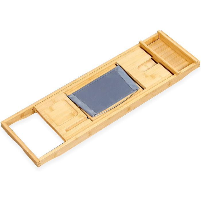 Підставка для ванни з бамбука Floordirekt, регульована, з полицею для книг, висувна, Oklahoma