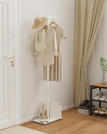 Підлогова вішалка для одягу Metall, стійка вішалка для курток, 175 см, білий колір, 39x26x175 см