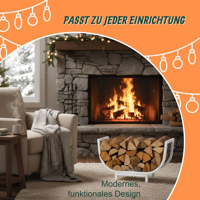 Стильна полиця для дров Relaxdays з вигнутим дизайном