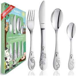 Персоналізований дитячий столовий набір Kinderbesteck з гравіюванням імені – ідеальний подарунок для хлопчика, 3 роки, набір столових приборів з нержавіючої сталі