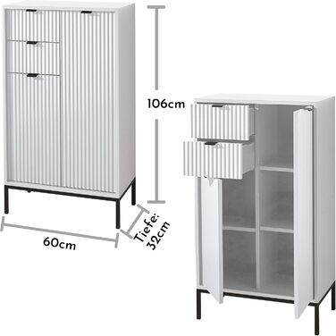 Тумба для ванної кімнати LUCERA 60x60x32 см, Біла, матова, багато місця для зберігання