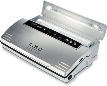 Вакууматор CASO VC200 для продуктів харчування з подвійним швом, вбудованим різаком та набором рулонів