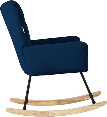 Крісло-гойдалка ML-Design з оббивкою під фліс, дерев'яні полози, блакитне. Крісло для відпочинку в вітальню, спальню або на балкон
