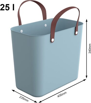 Кошик для покупок Rotho Albula, набір з 2 предметів, пластик (перероблений поліпропілен), 2 x 25L, (40 x 23,5 x 34 см), 2 (Бірюзовий)