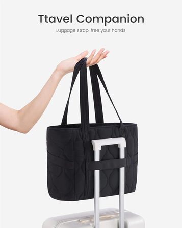 Сумка для ноутбука LOVEVOOK 15.6 дюймів, жіноча сумка-шоппер, велика містка сумка-тоут для роботи, навчання, подорожей, чорна