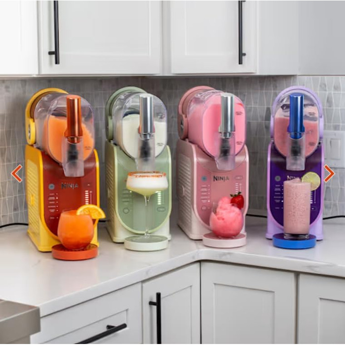 Машина для приготування смузі Ninja SLUSHi, для смузі, коктейлів, фраппе, молочних коктейлів та замороженого соку, без льоду, технологія WhisperChill, об'єм 1.9 л, Orange FS301EUOR