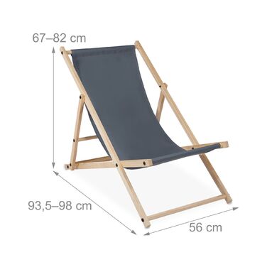 Розслаблюючий шезлонг Relaxdays з дерева, складаний