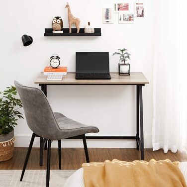 Письмовий стіл, комп'ютерний стіл, домашній офіс, офіс, кабінет, вітальня, стійка, компактна, легка збірка, промисловий дизайн, LWD40 шт. (сіро-чорний, 100 x 50 x 75 см)