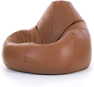 Крісло-мішок Icon 'Валенсія', світло-коричневий, шкіряний, XL Крісло-мішок для дорослих з наповнювачем для вітальні