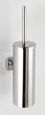 Набір для туалету WENKO Mezzano, високоякісний тримач для щітки закритої форми та гігієнічна щітка для туалету, виготовлений з неіржавіючої, блискучої нержавіючої сталі, 9 x 40,5 x 13 см