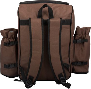 Рюкзак для пікніка Andora на 4 особи з інтегрованою сумкою-холодильником, зелений, з аксесуарами (колір: коричневий)