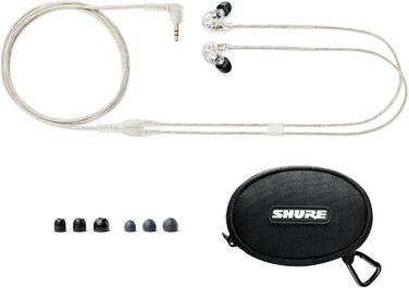 Навушники-вкладиші Shure SE215-CL, Dynamic MicroDriver, прозорі, дротові