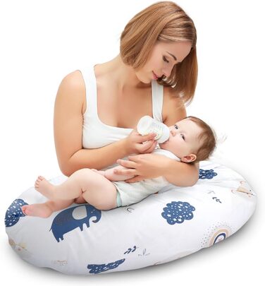 Подушка для сну Tottsy Baby Seitenschläfer - 190 см, для сну на боці, з м'яким чохлом Oeko-Tex, принт у крапку на сірому кольорі (подушка, райдуга)