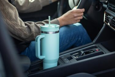 Термокружка Milu 1200 мл з трубочкою та ручкою – термокружка для подарунку жінкам та чоловікам | Подарунок на День батька, День матері, для дідуся та бабусі | Колір: Mellow Mint