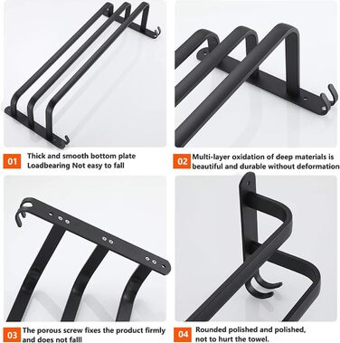 Тримач для рушників без свердління, срібний, для ванної кімнати, настінний, комплект аксесуарів, для кухні, 60 см