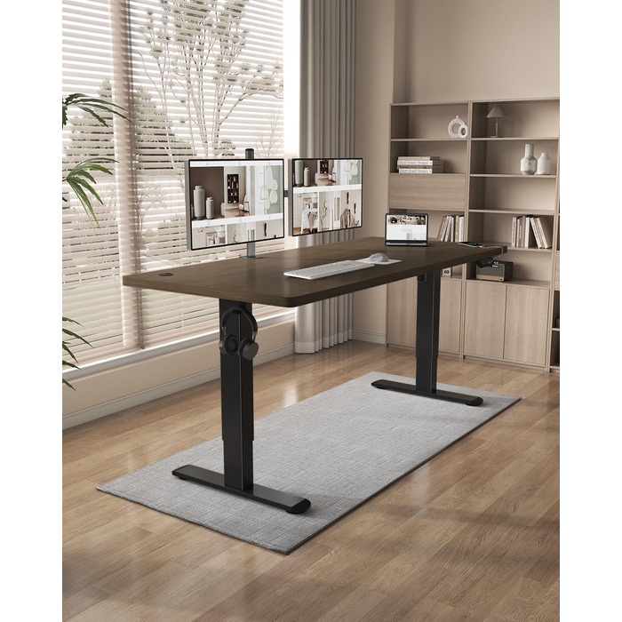 Регульований стіл Flamaker: електричний, з пам'яттю, для офісу, 180x80 см, колір горіх