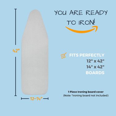 SAVUK Глянець для прасувальної дошки з силіконовим покриттям, 4 шари, 38.1 x 137.2 см, міцне покриття, з відбиттям тепла, еластичний край